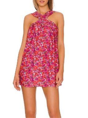 for love and lemons lucia mini dress For Love & Lemons blouson sleeve Mini dress with bow cuffs in red